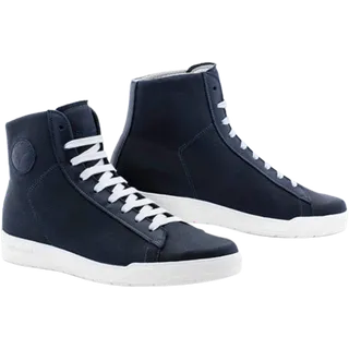Sneaker Grid waxed cotton bleu fonce