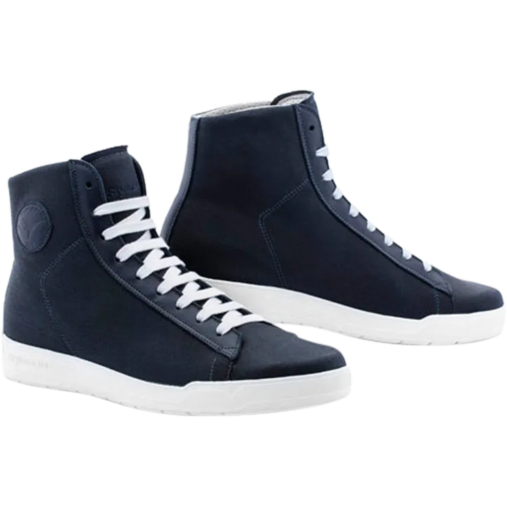 Sneaker Grid waxed cotton bleu fonce