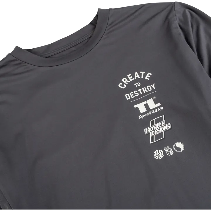 Ruckus Long Sleeve Ride Tee - Destroy carbon