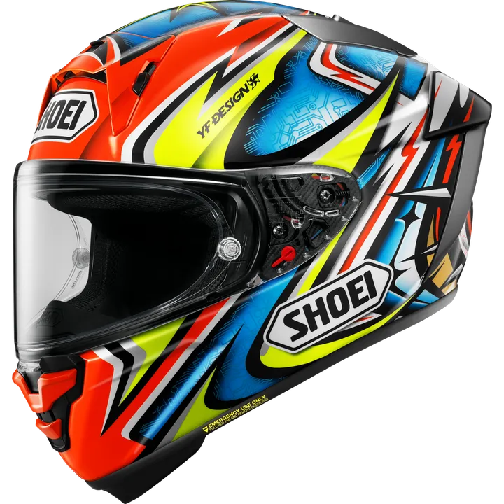Integralhelm X-Spirit Pro Daijiro TC-1, rot-blau-gelb
