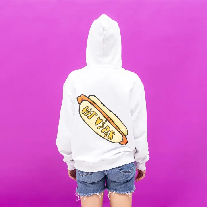 Hot Dog Hoodie blanc