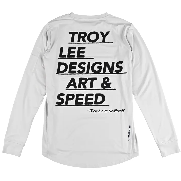 Ruckus Long Sleeve Ride Tee - Art and Speed blanc