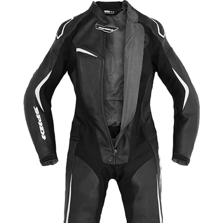 Lederkombi Track Perforated Pro Damen schwarz-weiss