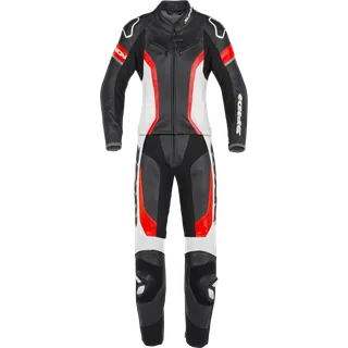 Lederkombi Laser Touring Damen schwarz-rot