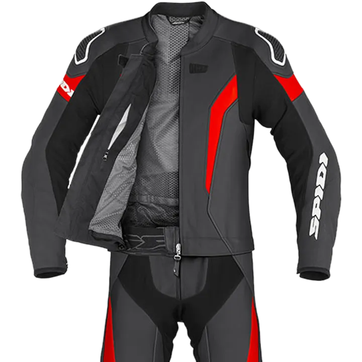 Lederkombi Laser Touring schwarz-rot