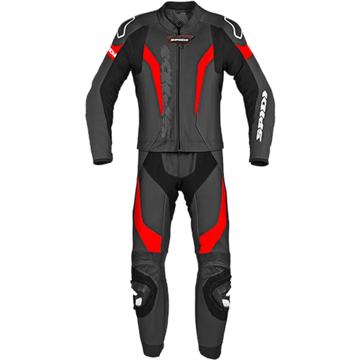 Combinaison en cuir Laser Touring noir-rouge