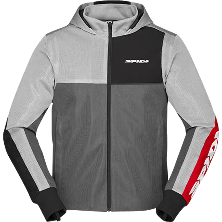 Veste à capuche Net gris-noir-rouge