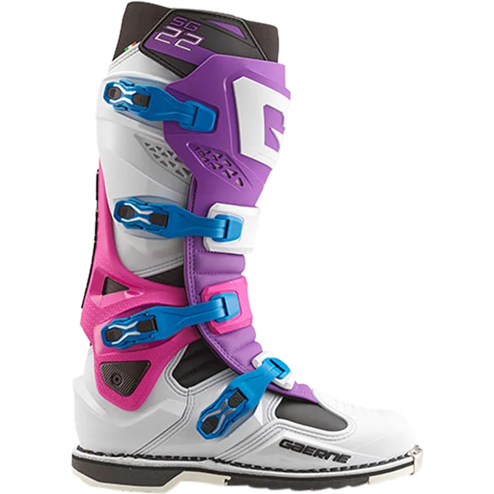 Bottes tout-terrain SG22 violet-blanc-rose fluo