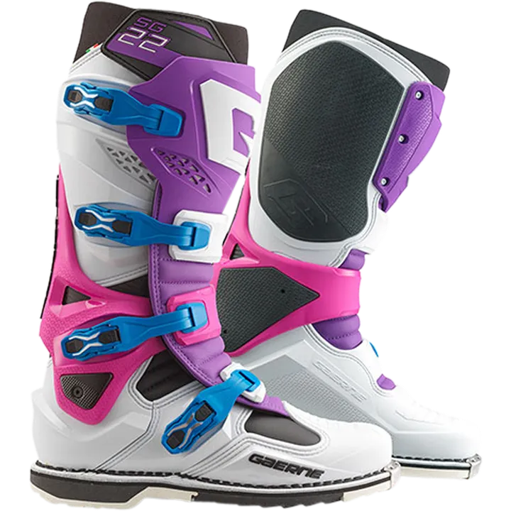 Offroadstiefel SG22 violett-weiss-pink fluo