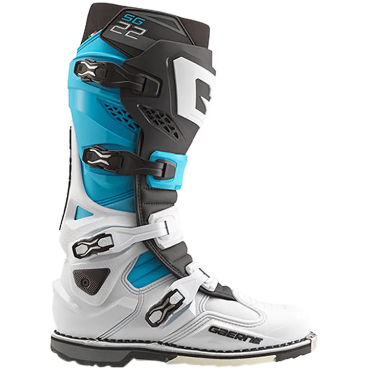 Offroadstiefel SG22 weiss-schwarz-hellblau