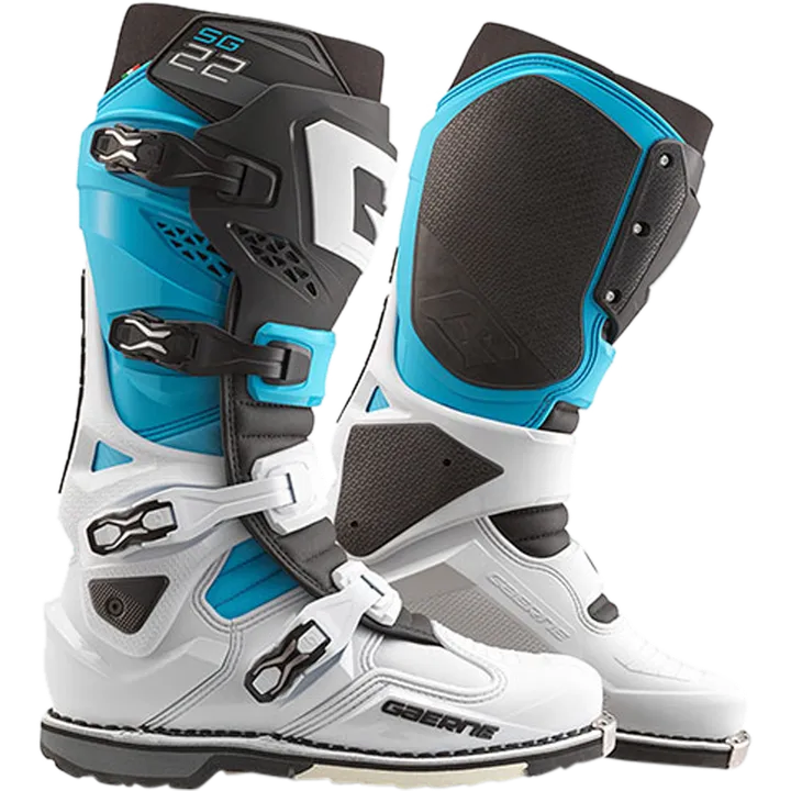 Offroadstiefel SG22 weiss-schwarz-hellblau