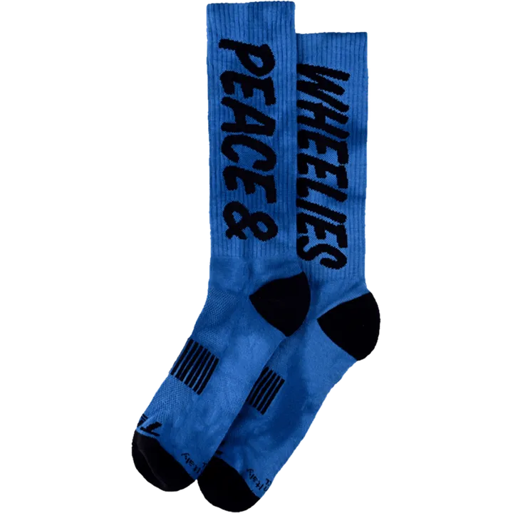 Mens Performance Socks - Peace & Wheelies blau