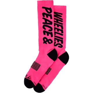 Mens Performance Socks - Peace & Wheelies pink