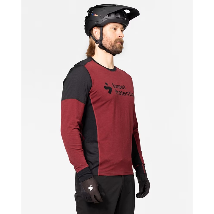 Hunter Merino Hybrid LS M dark red XL