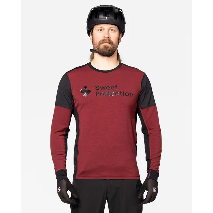 Hunter Merino Hybrid LS M dark red XL