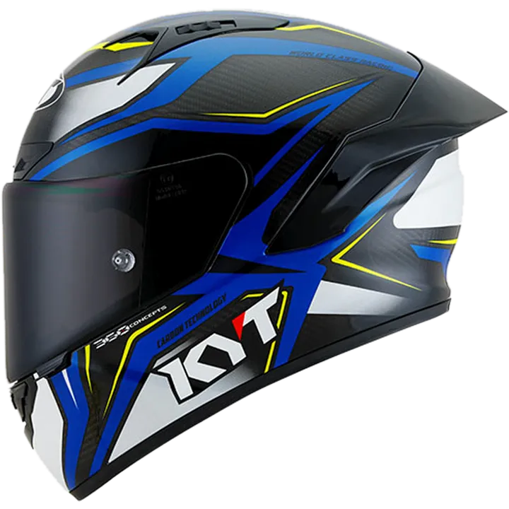Casque intégral NZ-Race Carbon Stride carbone-bleu-jaune