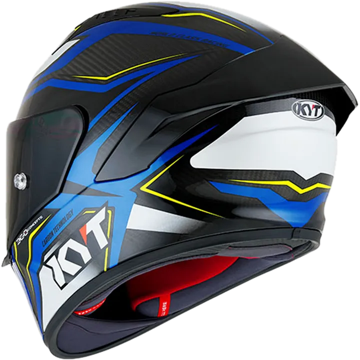 Casque intégral NZ-Race Carbon Stride carbone-bleu-jaune