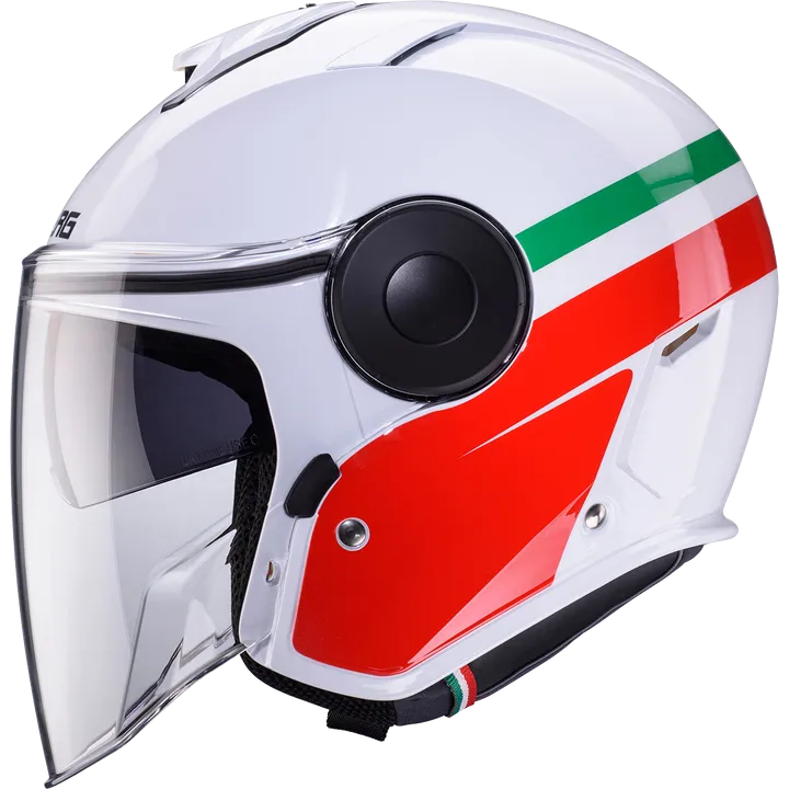 Casque jet Soho Zephyr blanc‑rouge‑vert