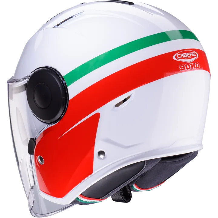 Casque jet Soho Zephyr blanc‑rouge‑vert
