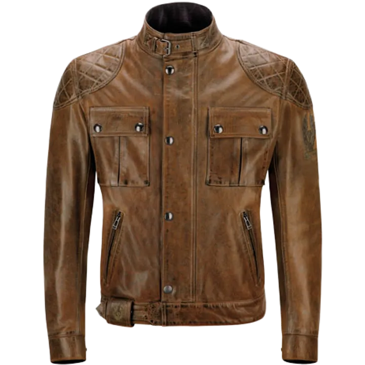 Jacke Brooklands Waxed Leder braun