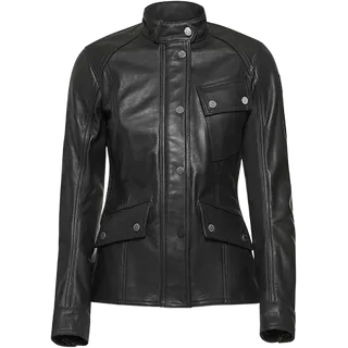 Jacke Penrith Waxed Leder Damen schwarz