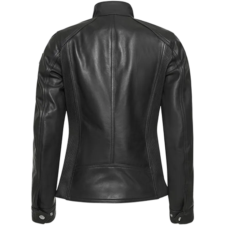 Jacke Penrith Waxed Leder Damen schwarz