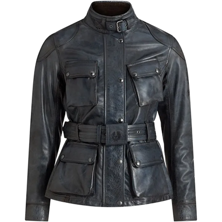 Jacke Trialmaster Waxed Leder Damen blau