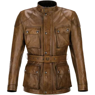 Veste Trialmaster en cuir ciré noir-brun