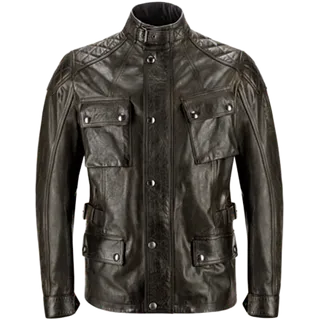 Veste Turner en cuir ciré noir