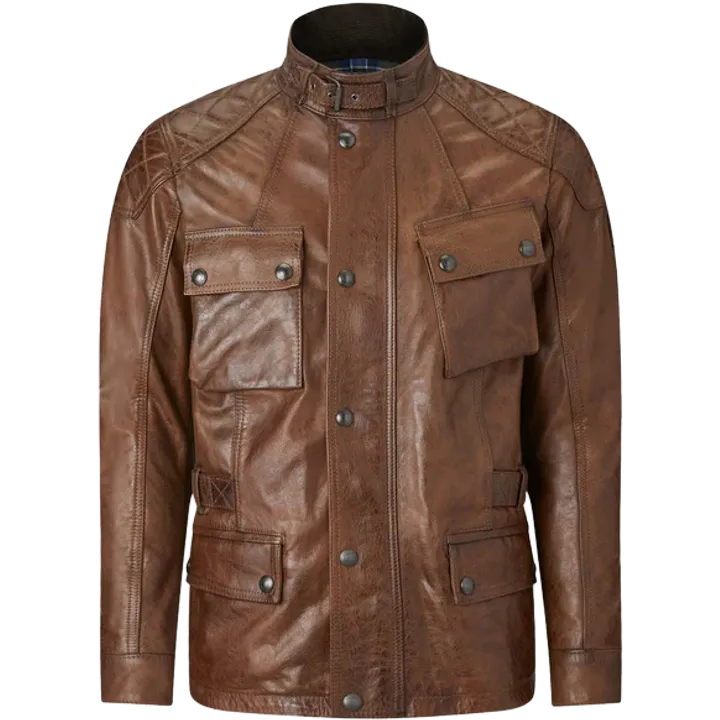 Jacke Turner Waxed Leder braun