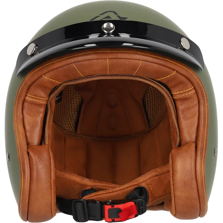 Casque jet Skodela verde militare