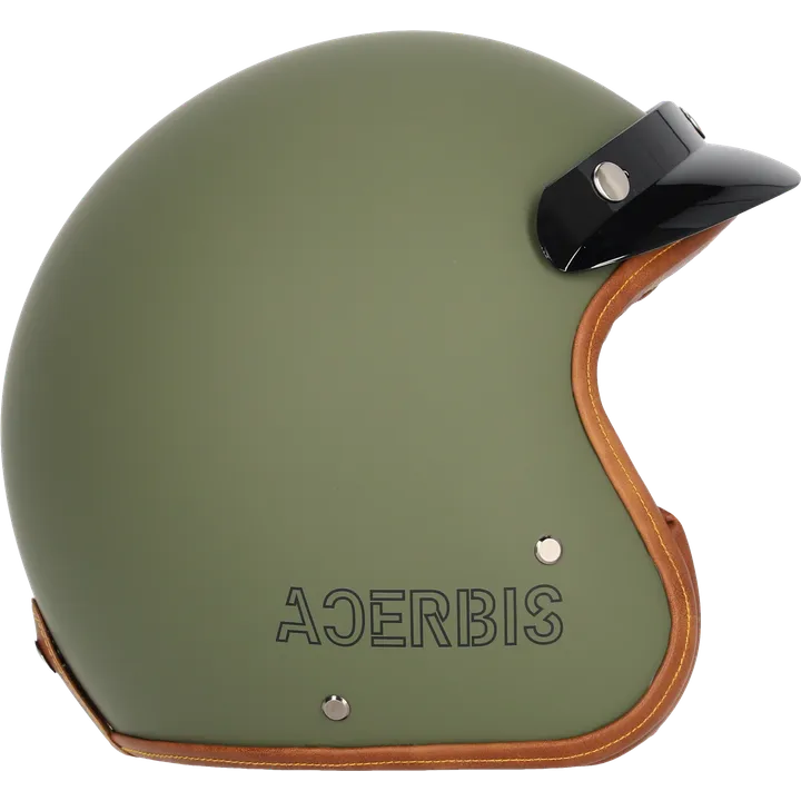 Casque jet Skodela verde militare