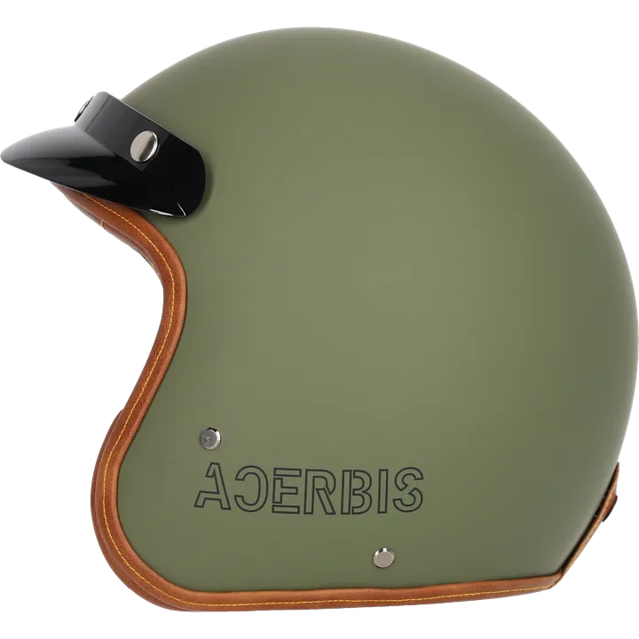 Casque jet Skodela verde militare