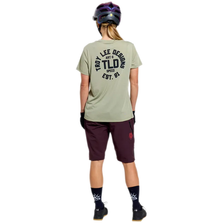 Womens Lilium Ride Short Sleeve Tee - Stamps green