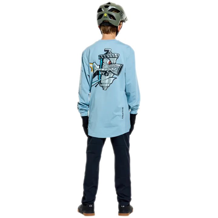 Youth Ruckus Ride Long Sleeve Tee - Carbs blue