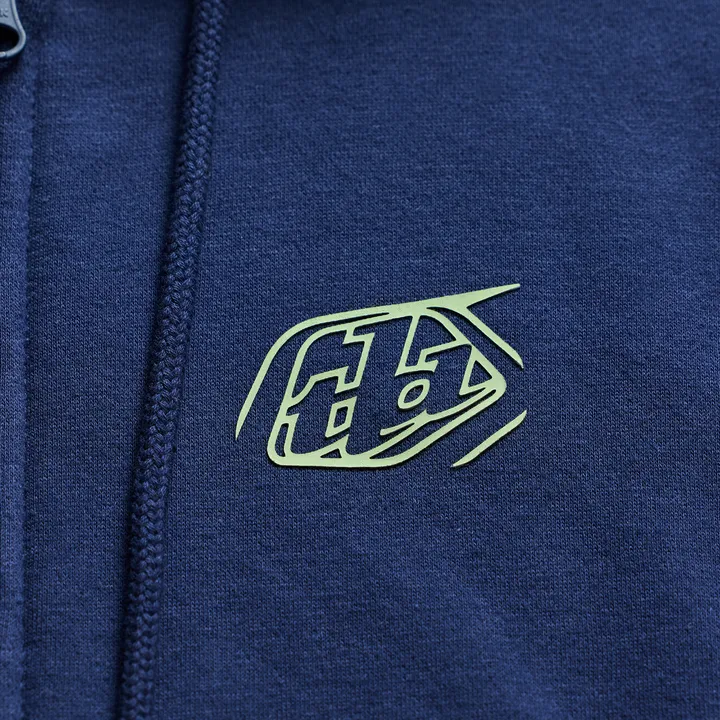 Zip Up Hoodie - Badge dark blue-green