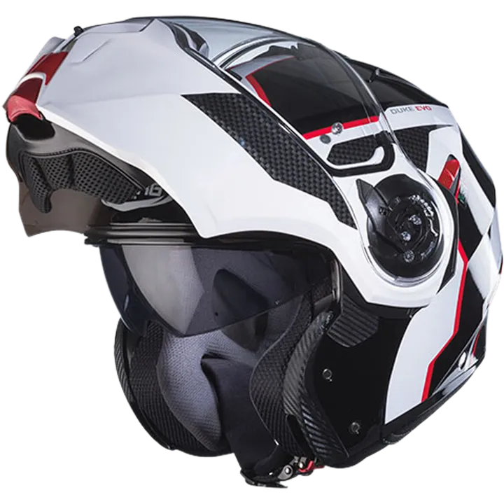 Klapphelm Duke Evo Move schwarz-weiss-rot