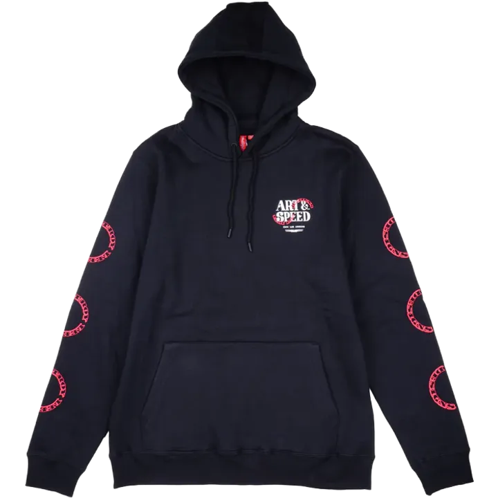 Pullover Hoodie - Pink Slips black