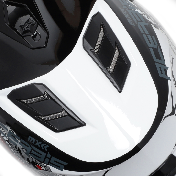 Casque de motocross PROFILE Junior blanc-noir 52