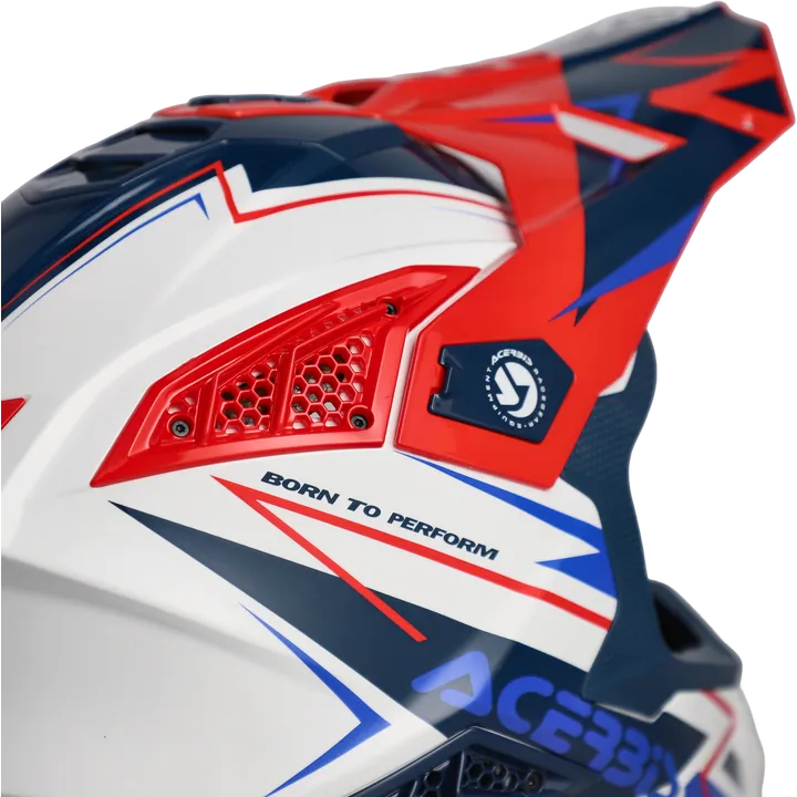 Casque de motocross AIRSTRIKE-X blanc-bleu-rouge
