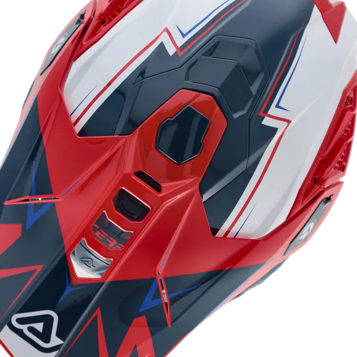 Casque de motocross AIRSTRIKE-X blanc-bleu-rouge