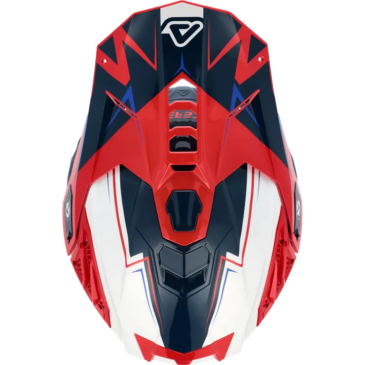 Casque de motocross AIRSTRIKE-X blanc-bleu-rouge
