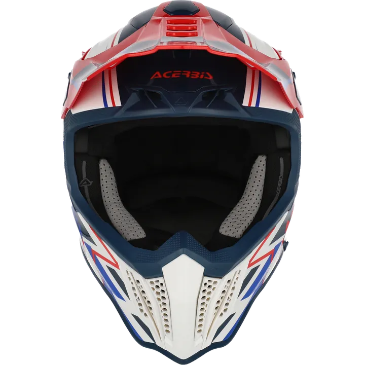 Casque de motocross AIRSTRIKE-X blanc-bleu-rouge
