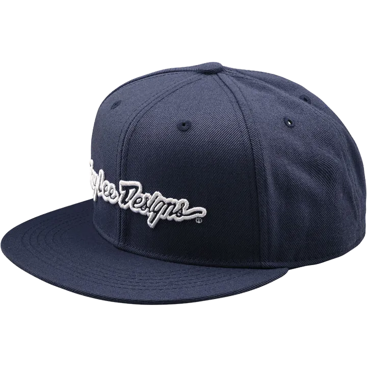 Signature Flat Bill Snapback - Indigo bleu