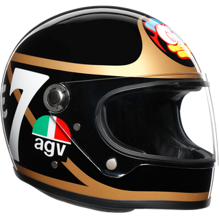 Casque intégral X3000 Barry Sheene noir-bronze-blanche 
