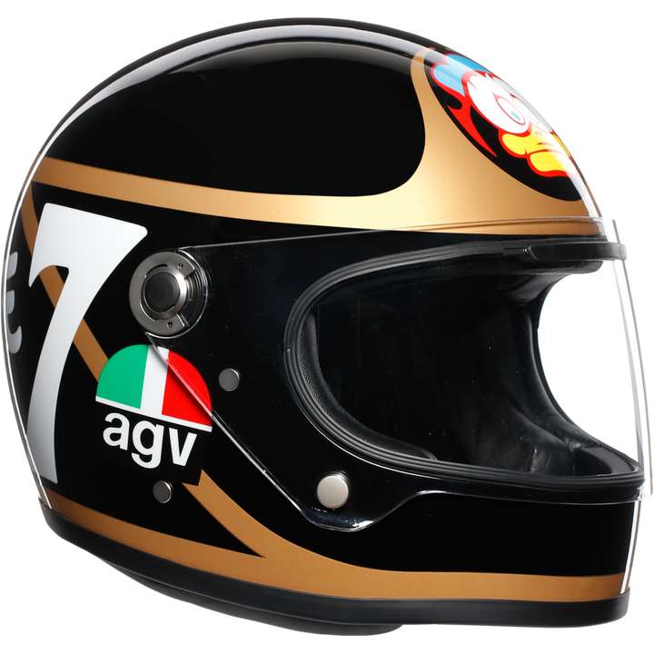 Casque intégral X3000 Barry Sheene noir-bronze-blanche 