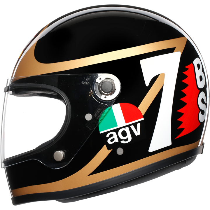 Casque intégral X3000 Barry Sheene noir-bronze-blanche 